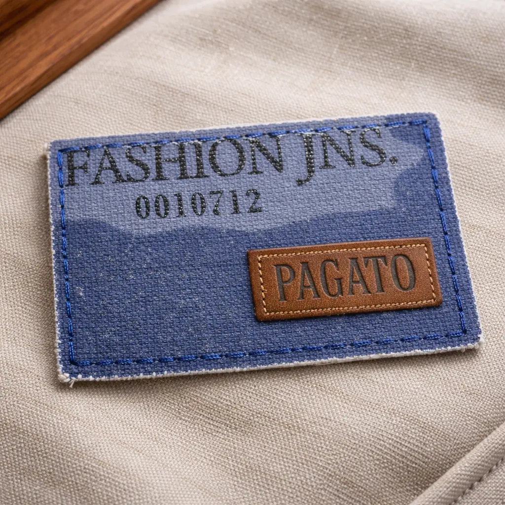 FL-3274 screen printed fabric label for jeans and fashion garments