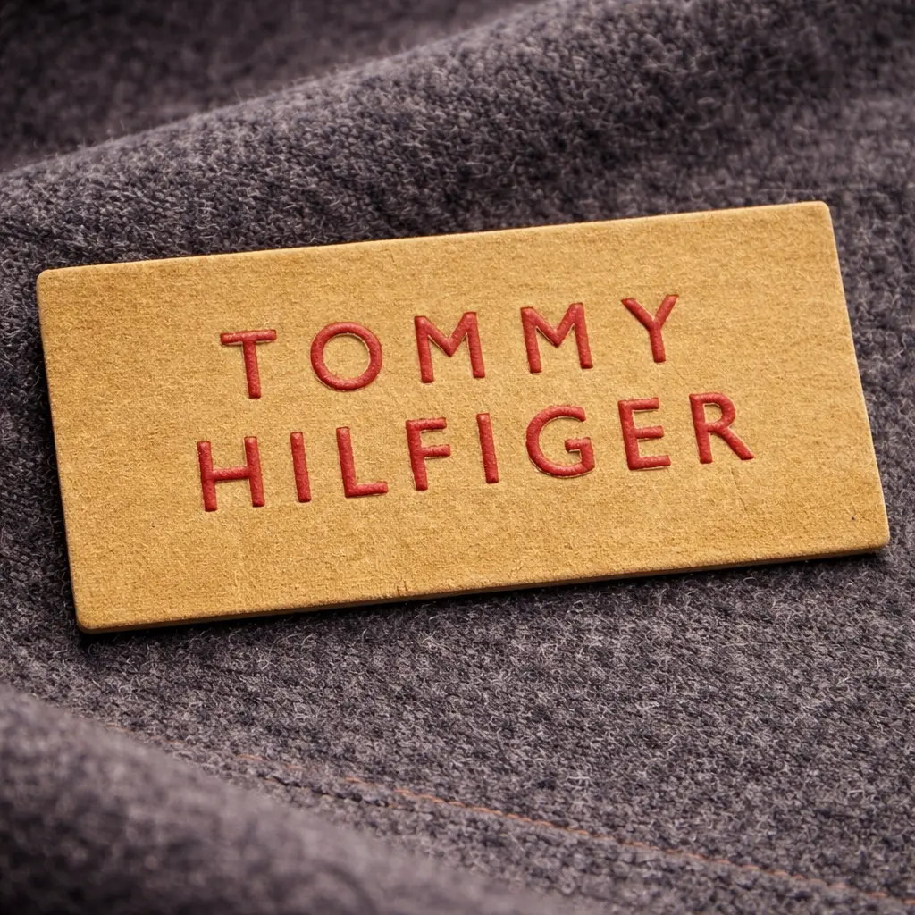 JL-3203 screen printed jacron label for jeans and fashion garments