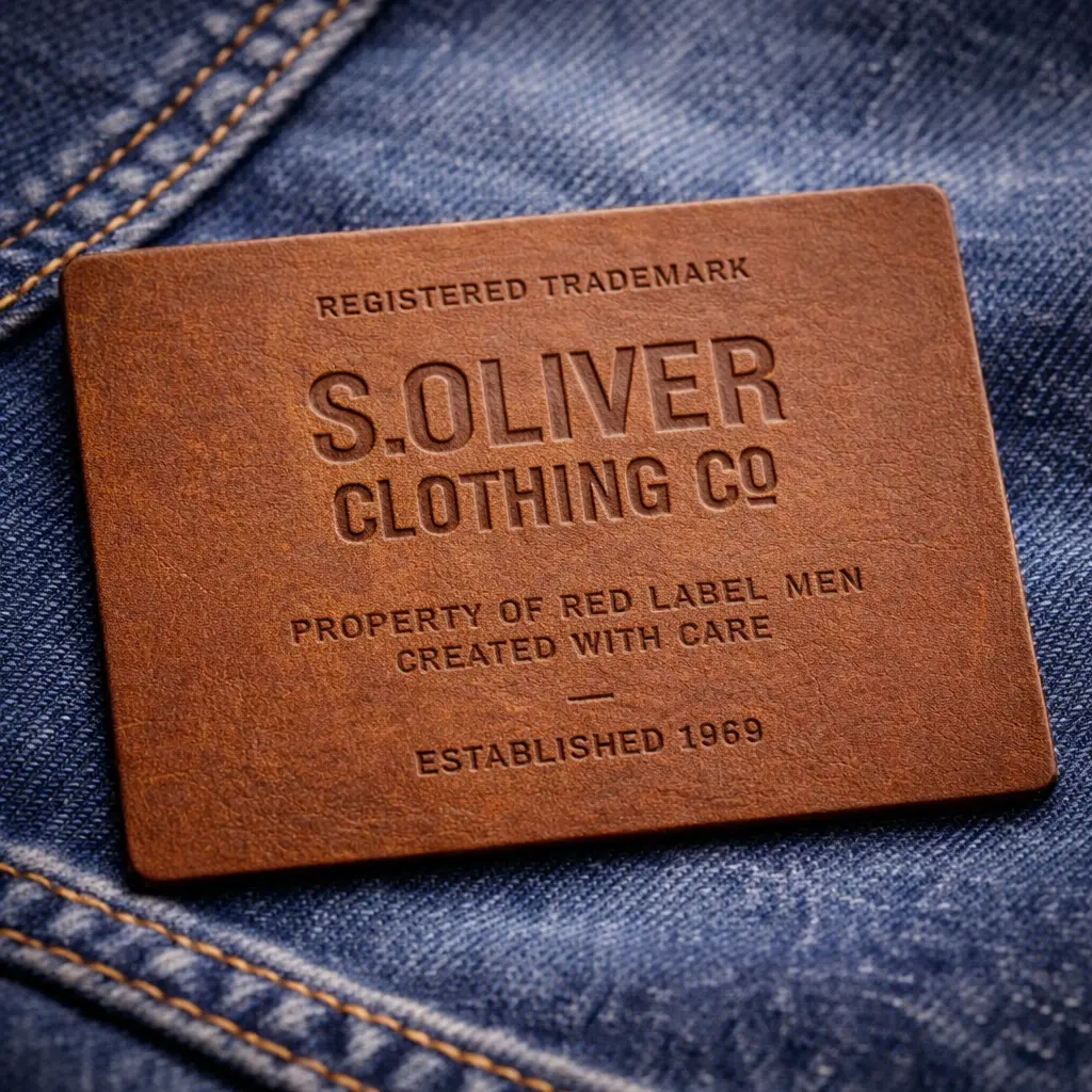 SL-3213 screen printed salpa label for jeans and fashion garments